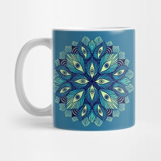 Trippy Eyes: Trippy Blue Spooky Floral Fantasy Mug